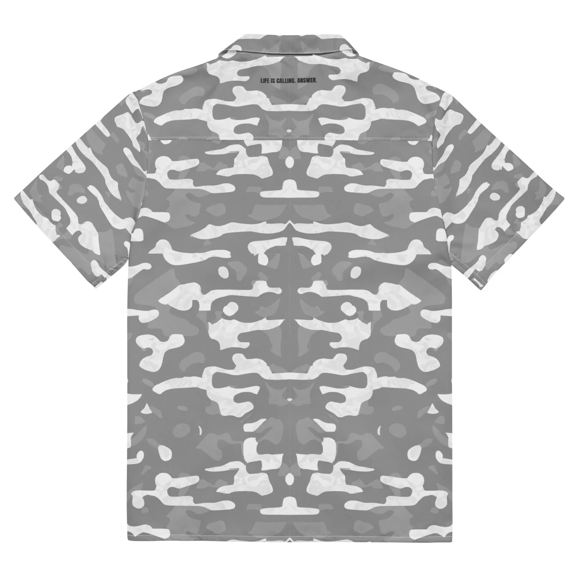 Life League Gear - Grey Camo - Summer Unisex Button Shirt