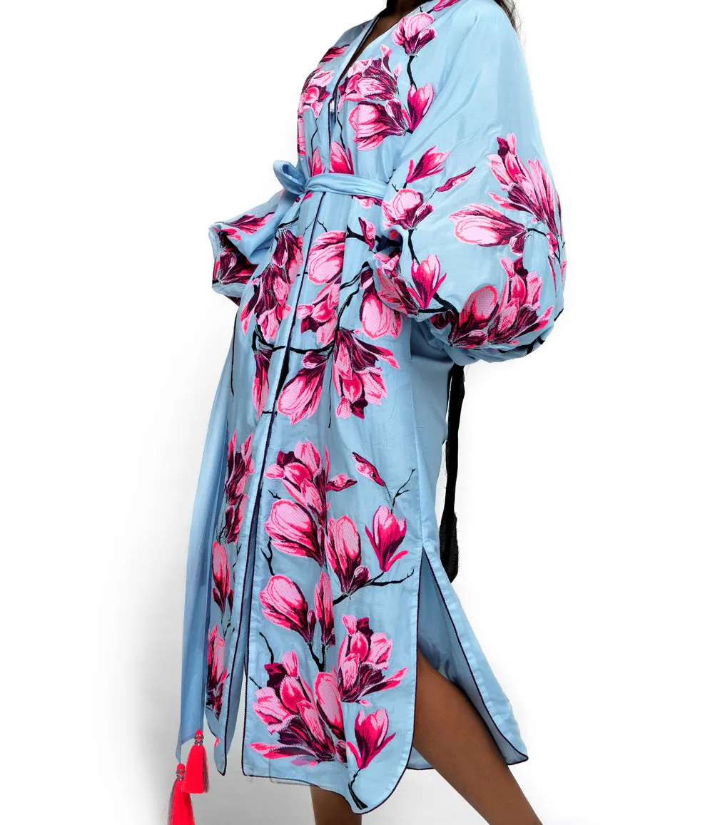 Light blue embroidered dress
