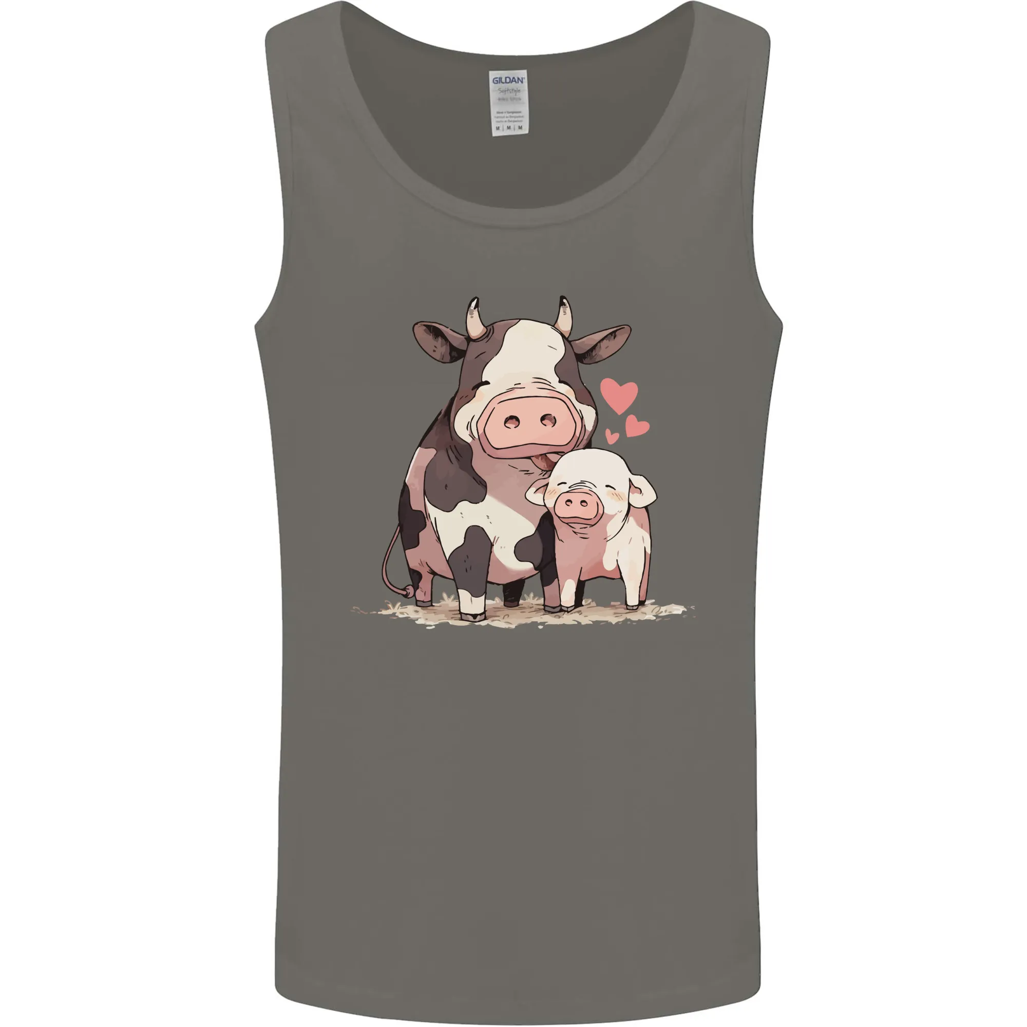 Love is a Cow and Pig Mens Vest Tank Top