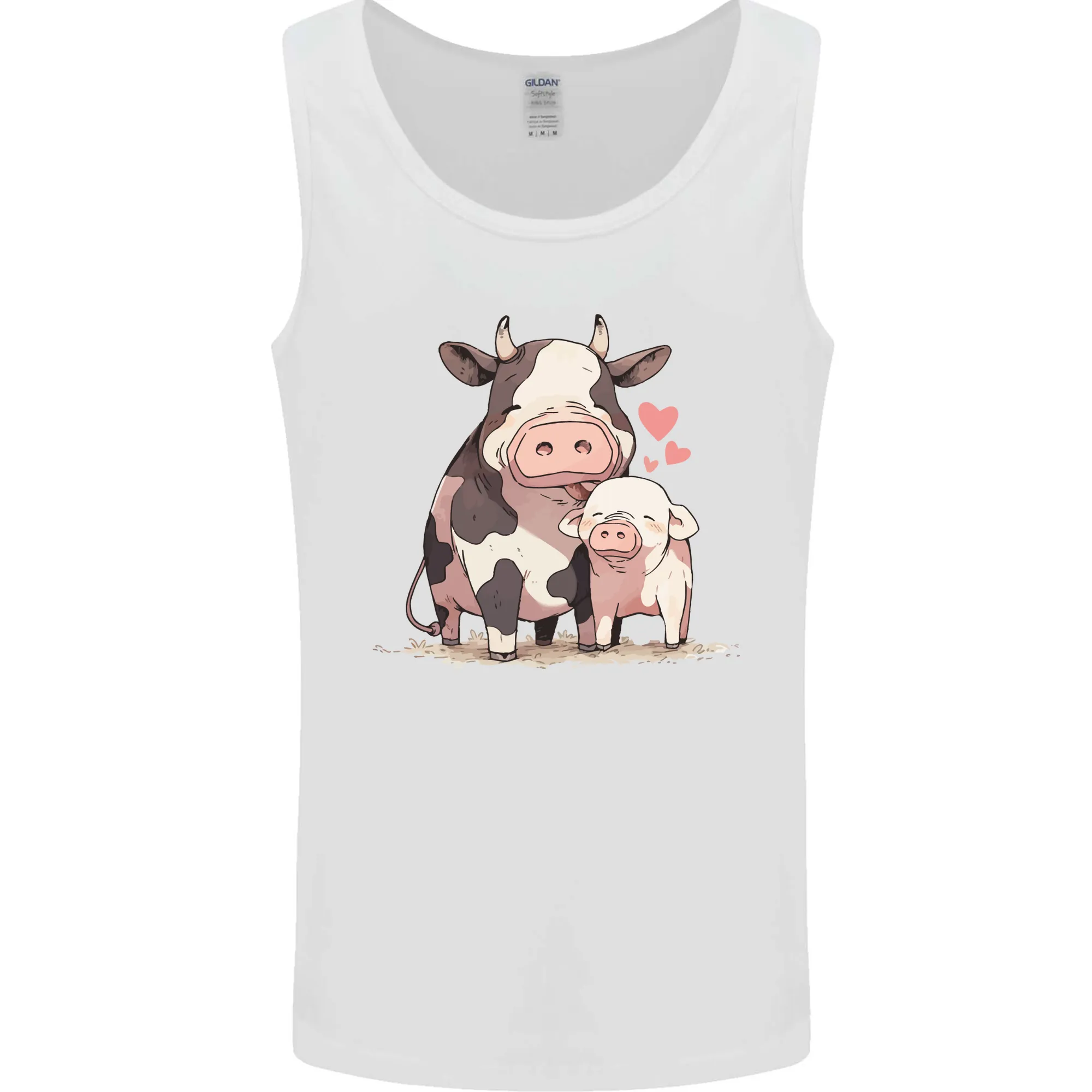 Love is a Cow and Pig Mens Vest Tank Top