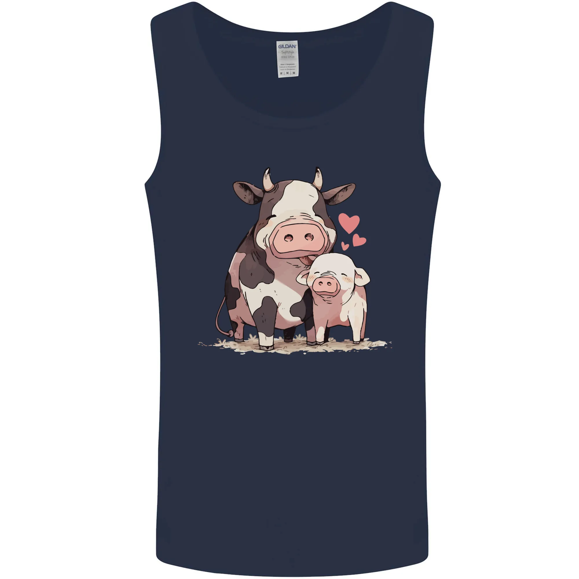 Love is a Cow and Pig Mens Vest Tank Top