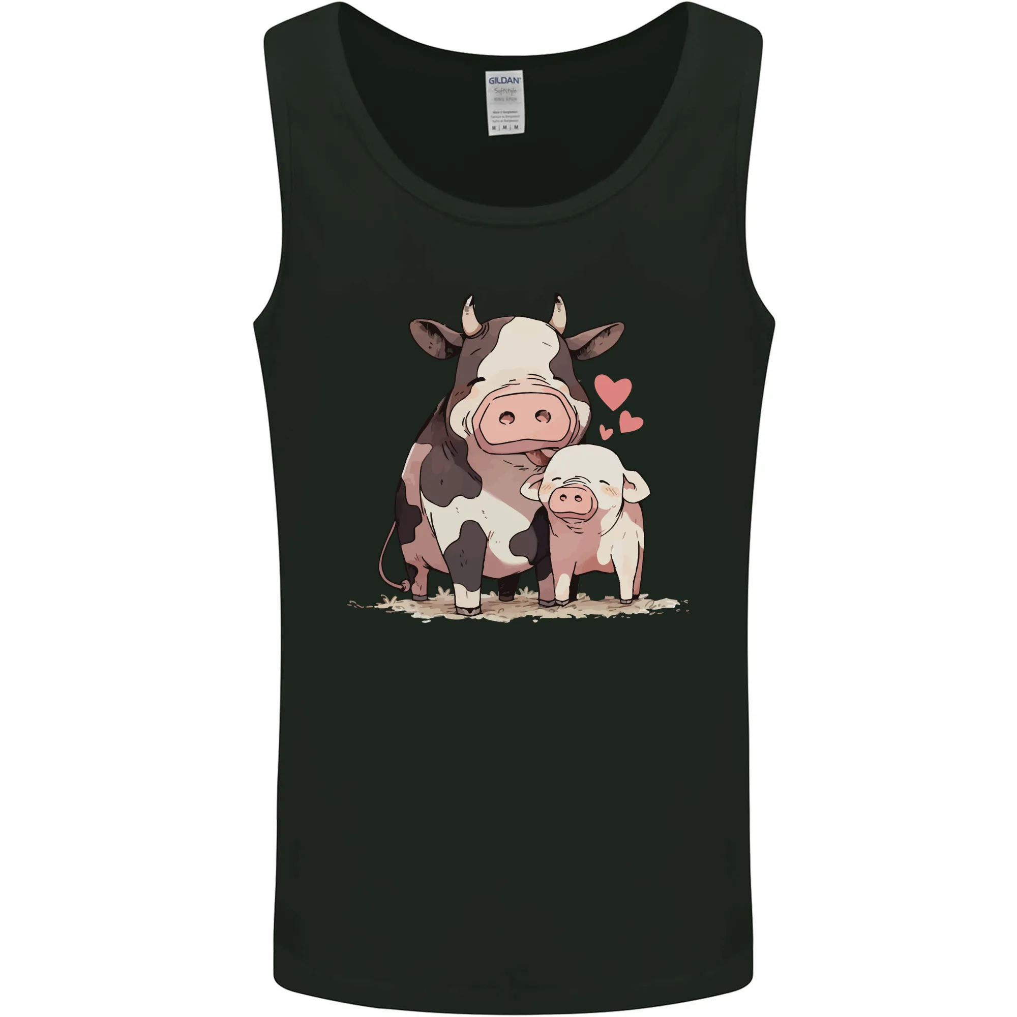 Love is a Cow and Pig Mens Vest Tank Top