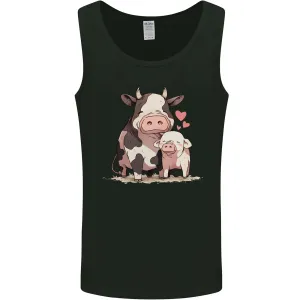 Love is a Cow and Pig Mens Vest Tank Top