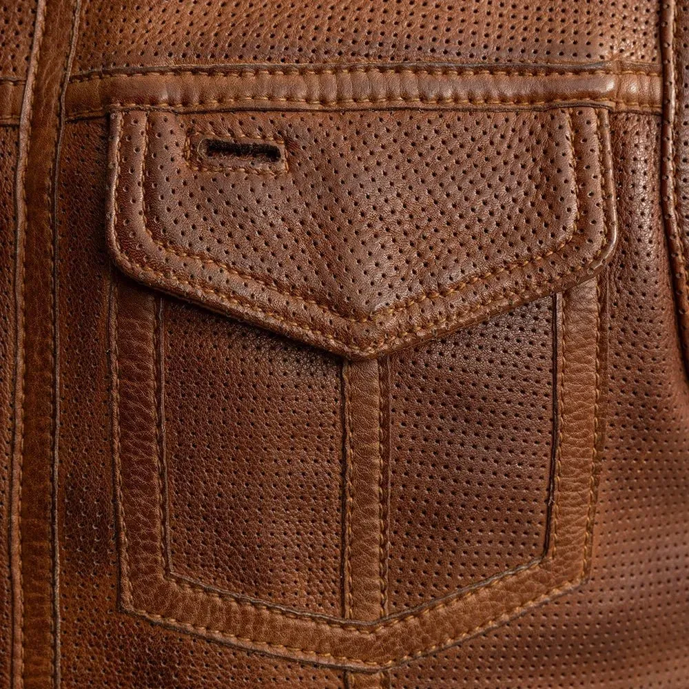 Lowside Men's Perforated Motorcycle Leather Vest