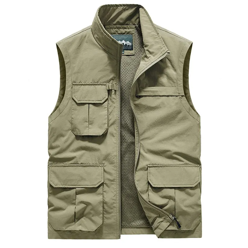 Male Work Vest Summer Tool Tactical Military Motorcyclist Multi-pocket Men Hunting Coat