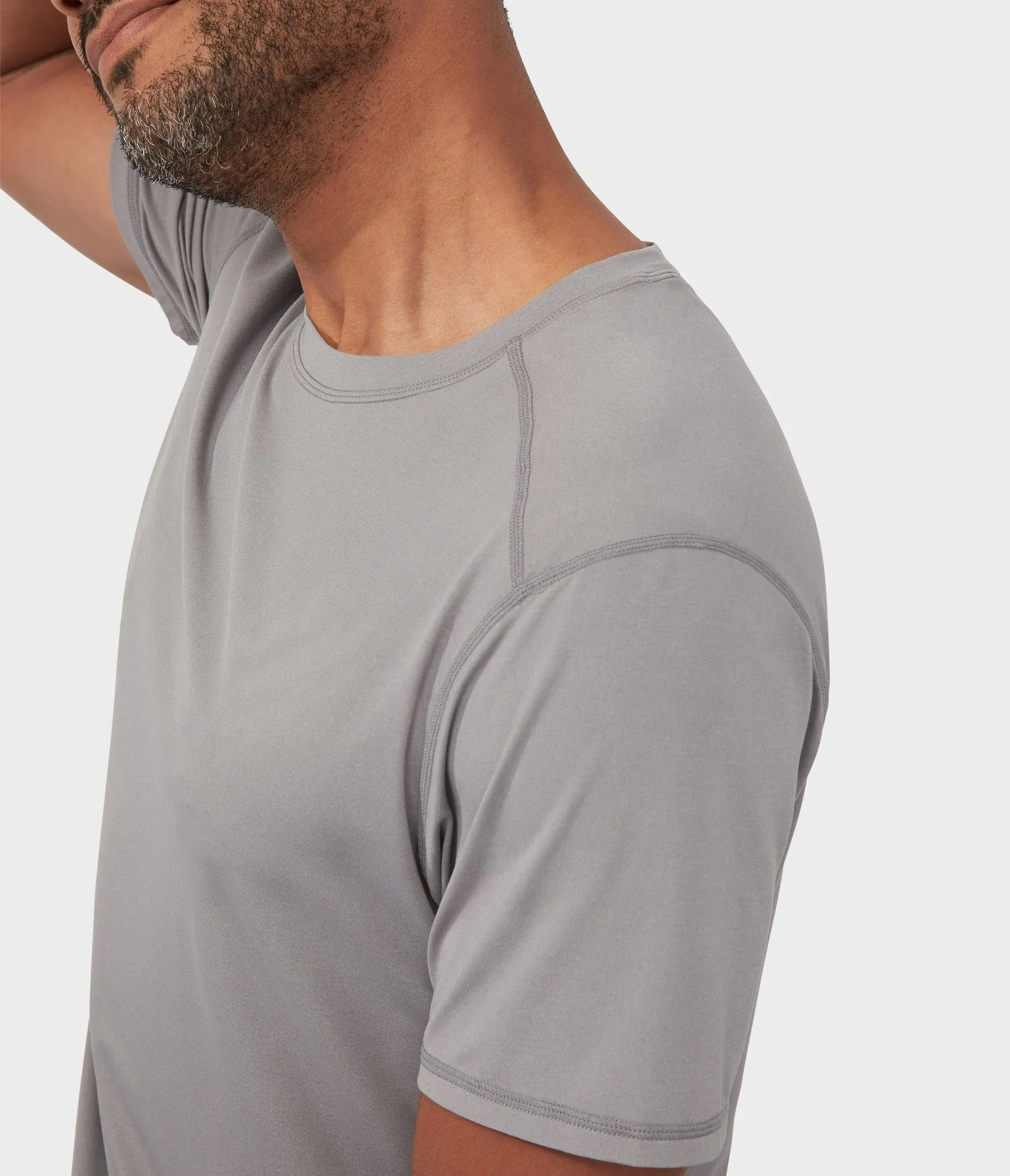 Manduka Apparel - Men's Pro Top - Tech Short Sleeve Tee - Silver Filigree