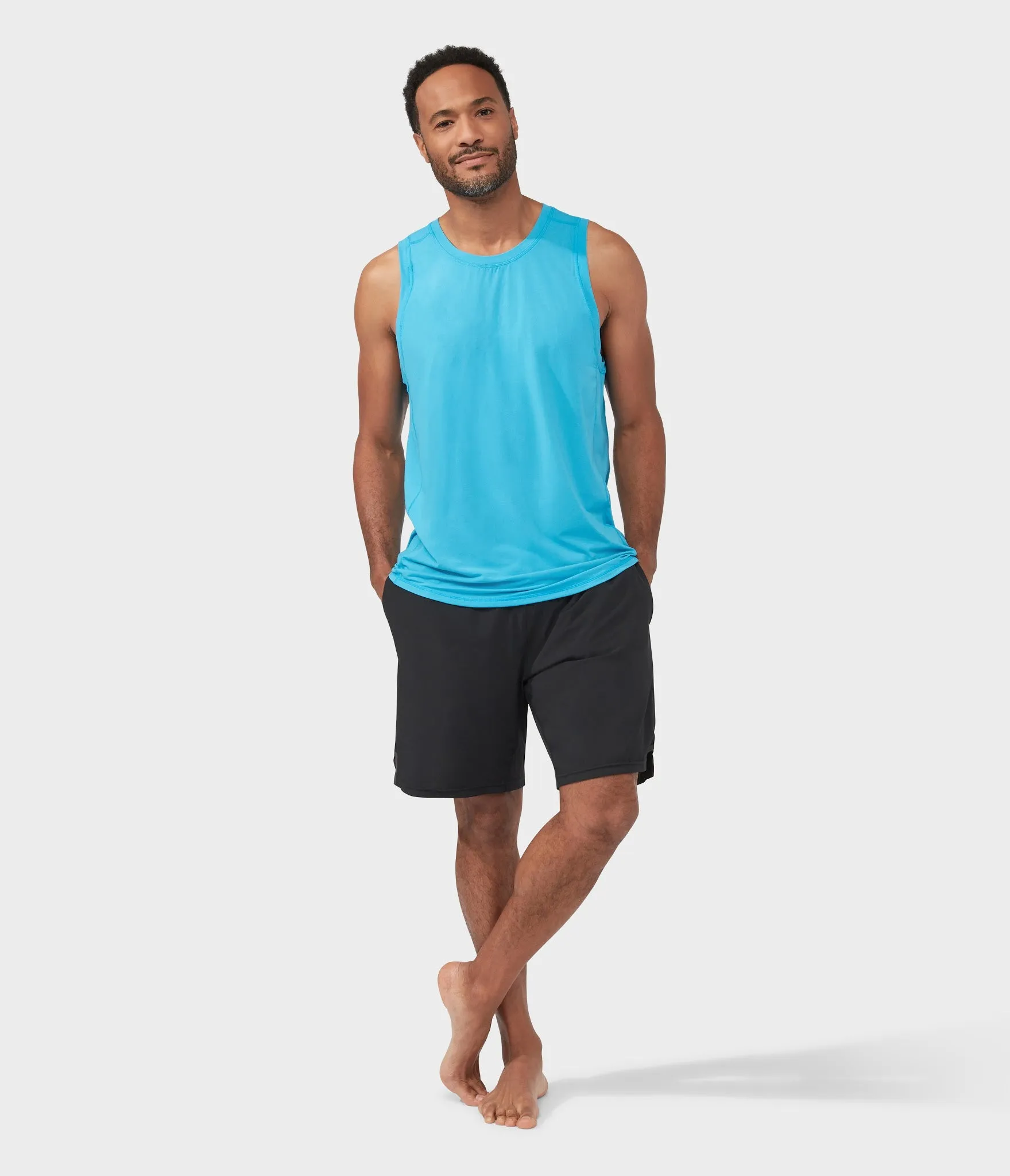Manduka Apparel - Men's Pro Top - Tech Slim Fit Tank - Dresden Blue