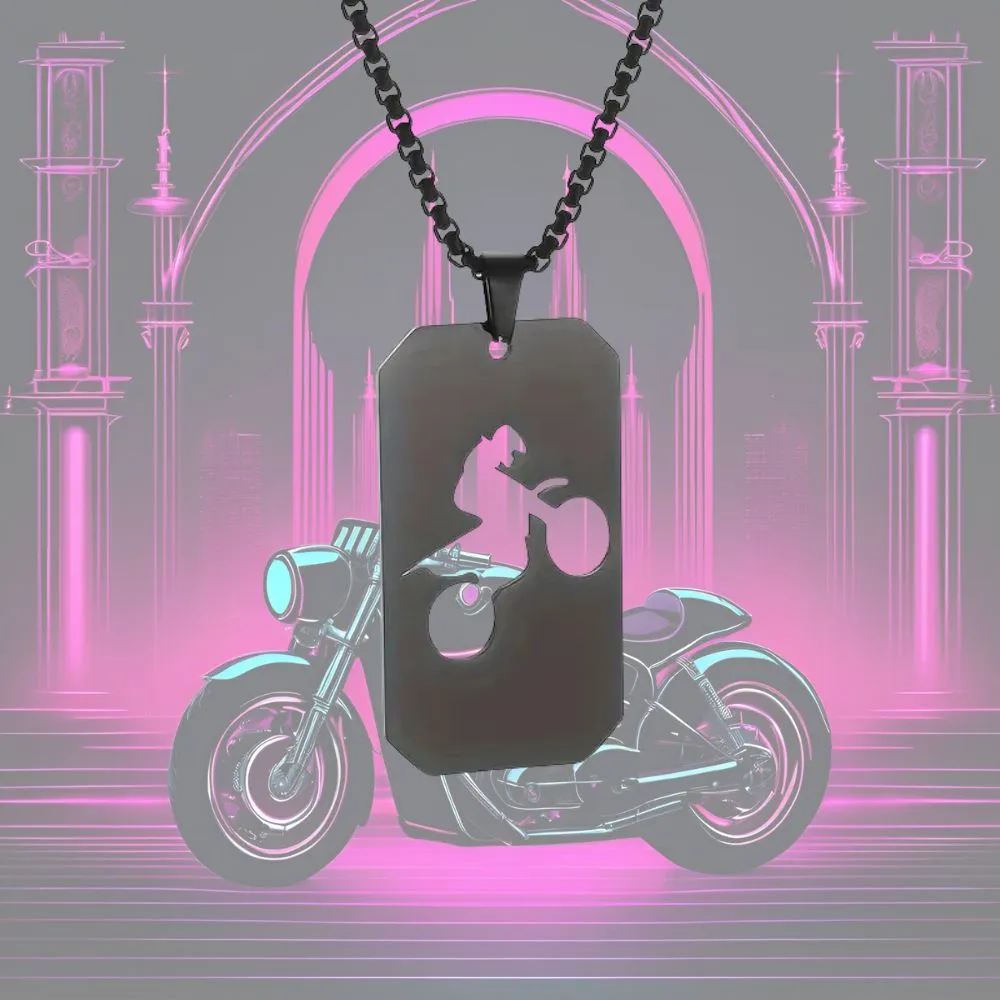 MCA Men's Stainless Steel Motorcycle Necklace