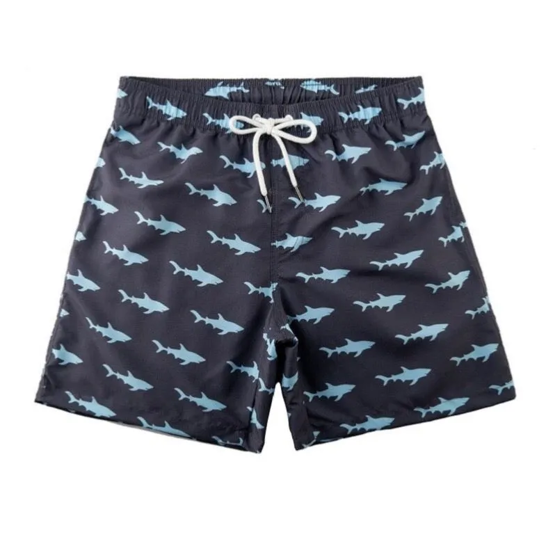 Men Swim Shorts: Blue sharks