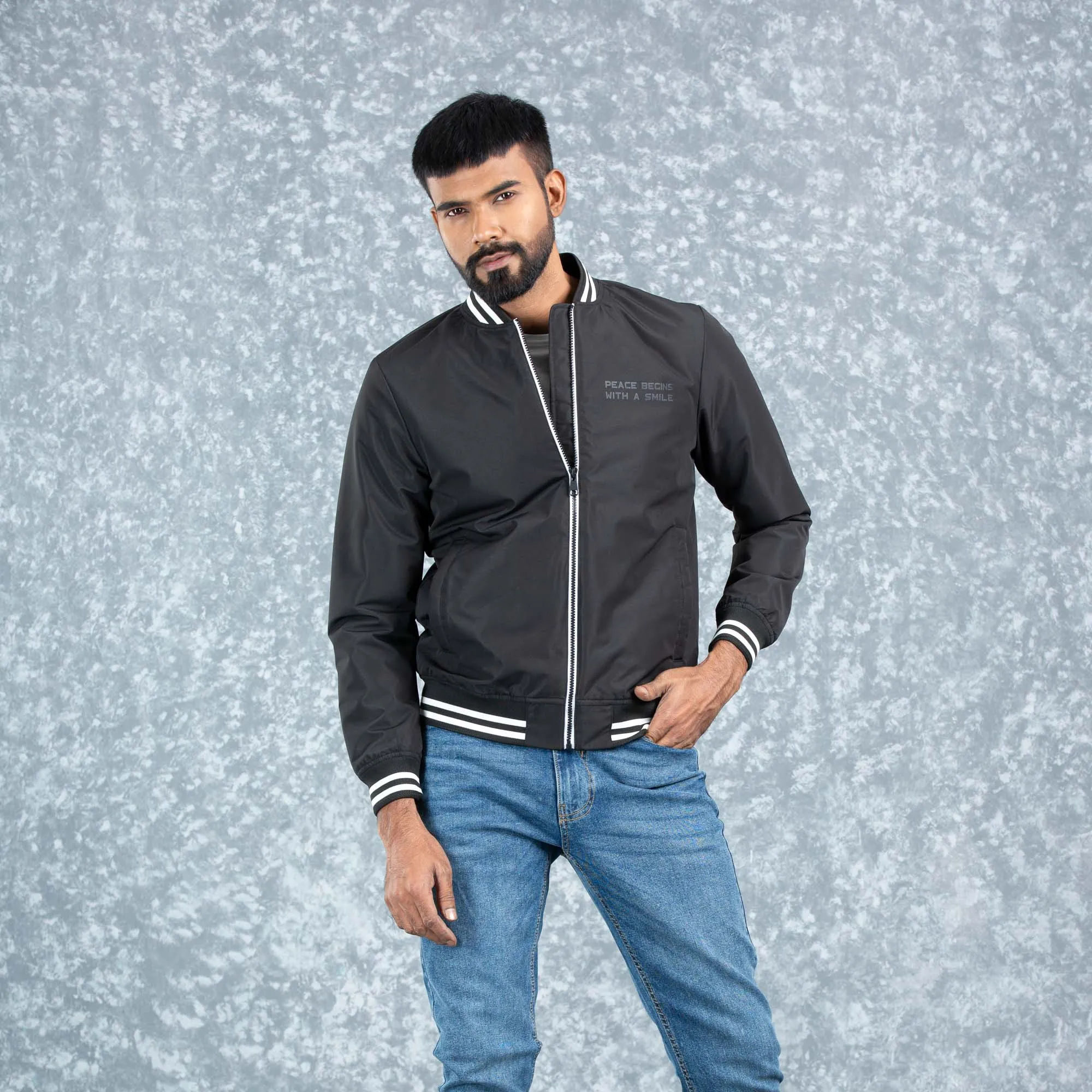 Mens Bomber Jacket- Black