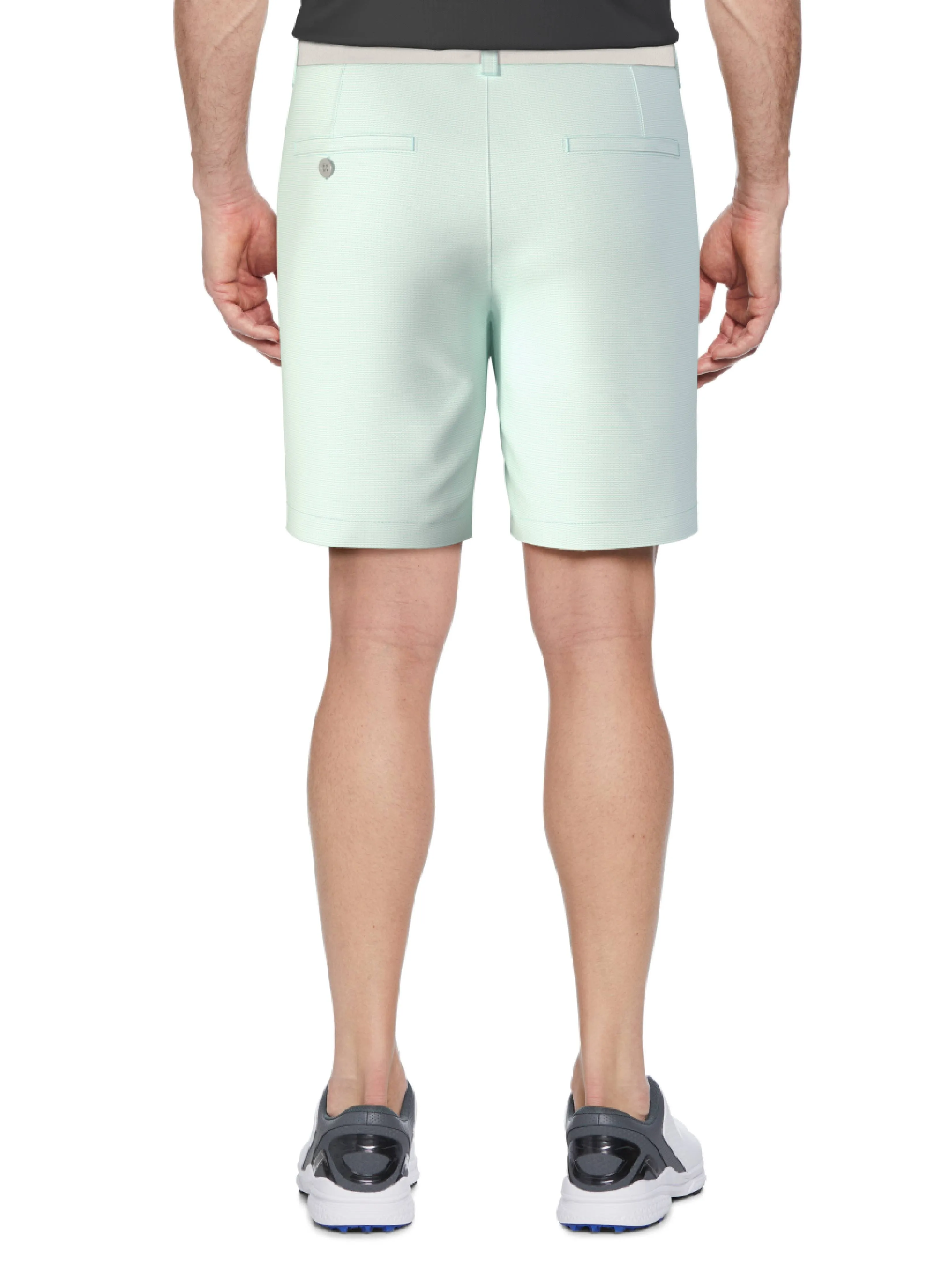 Men's Flat Front Active Waistband Horizontal Golf Print Short