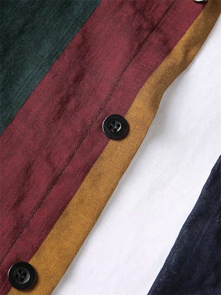 Men's Long Sleeve Linen Stripe Shirt