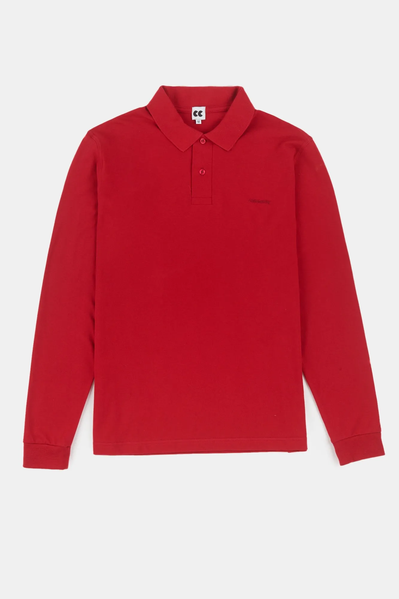 Men's Long Sleeve Polo Shirt - Crimson