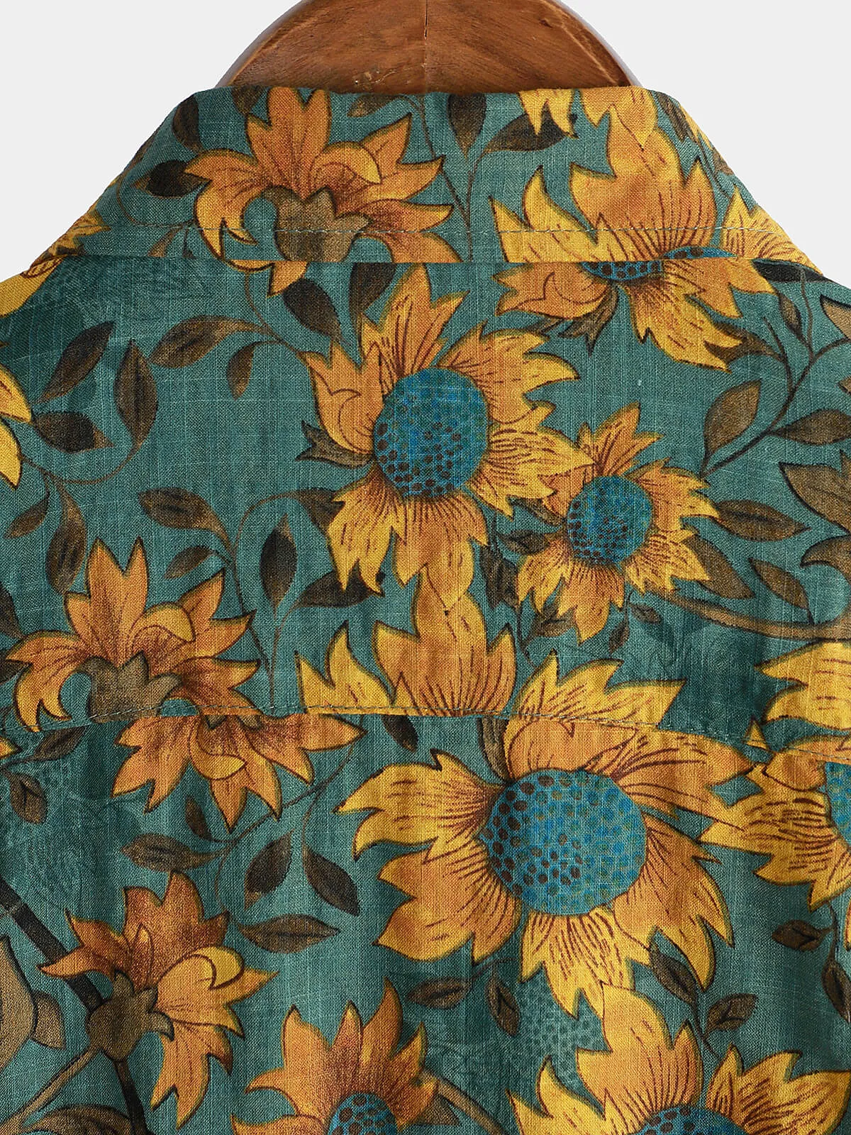 Men's Retro Sunflower Breathable Cotton Short Sleeve Summer Shirt