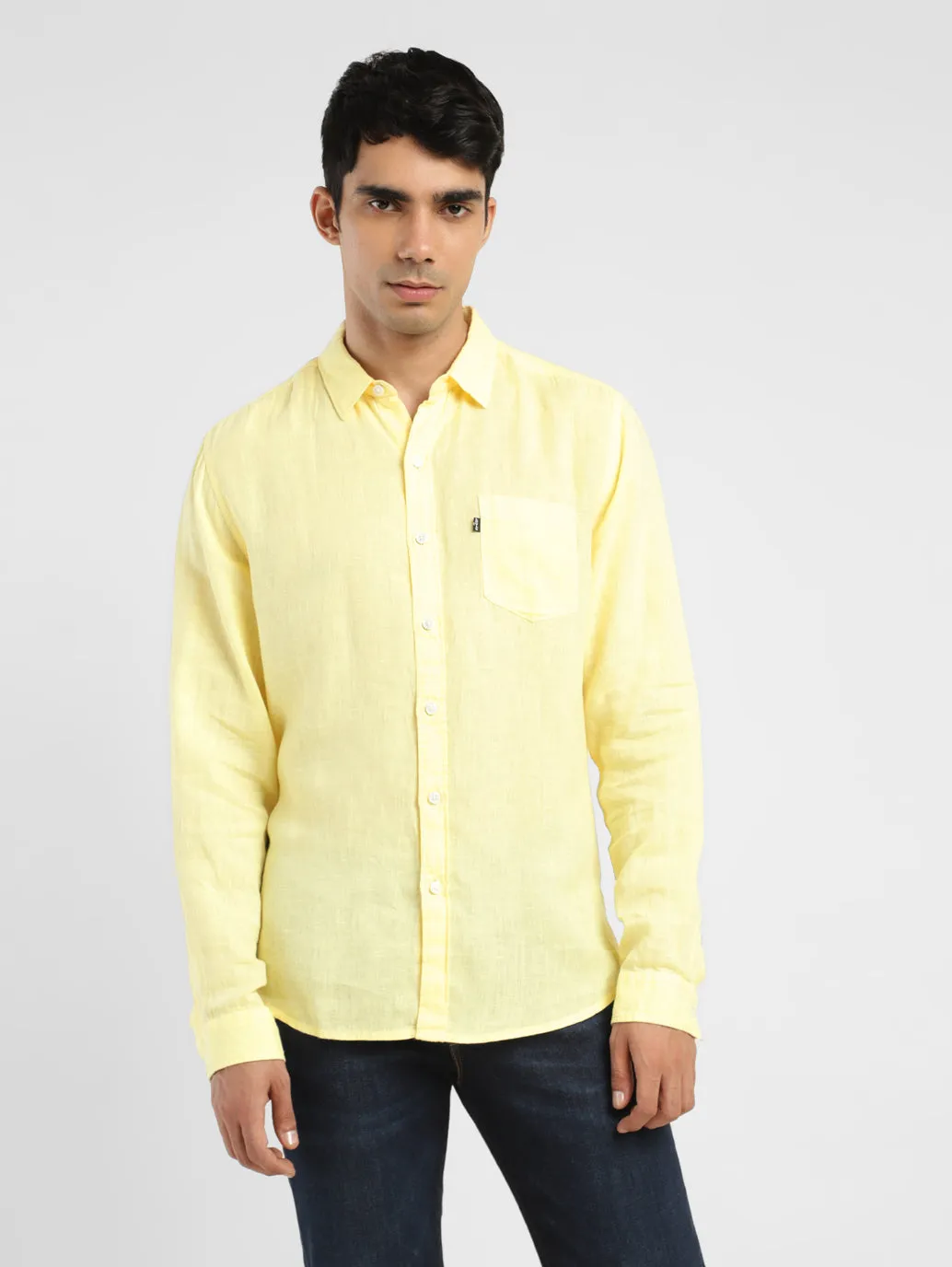 Men's Solid Slim Fit Linen Shirt