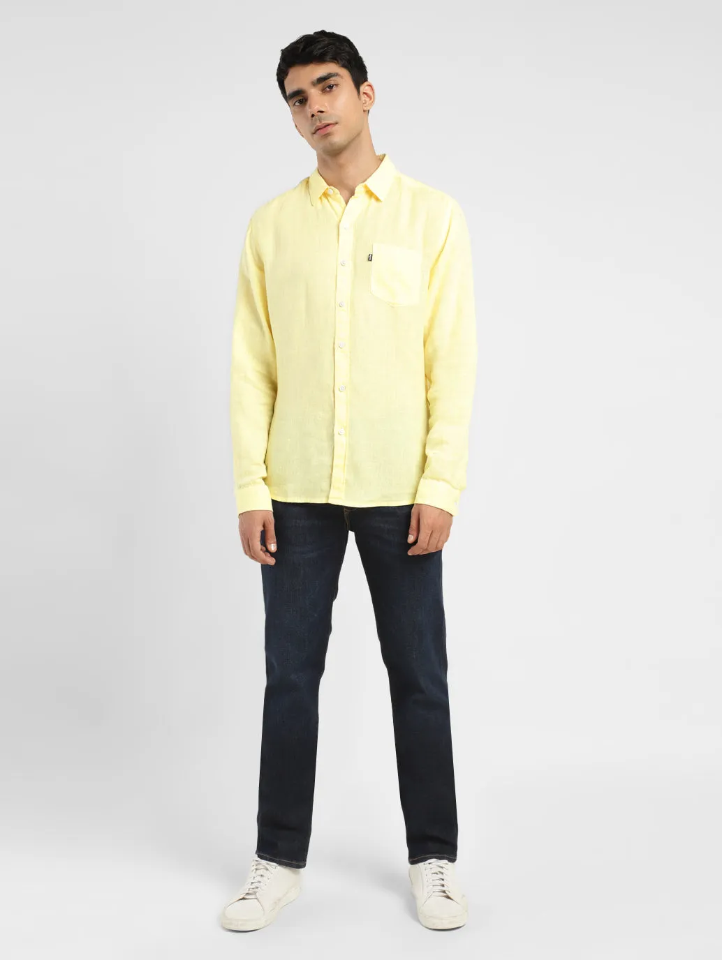 Men's Solid Slim Fit Linen Shirt