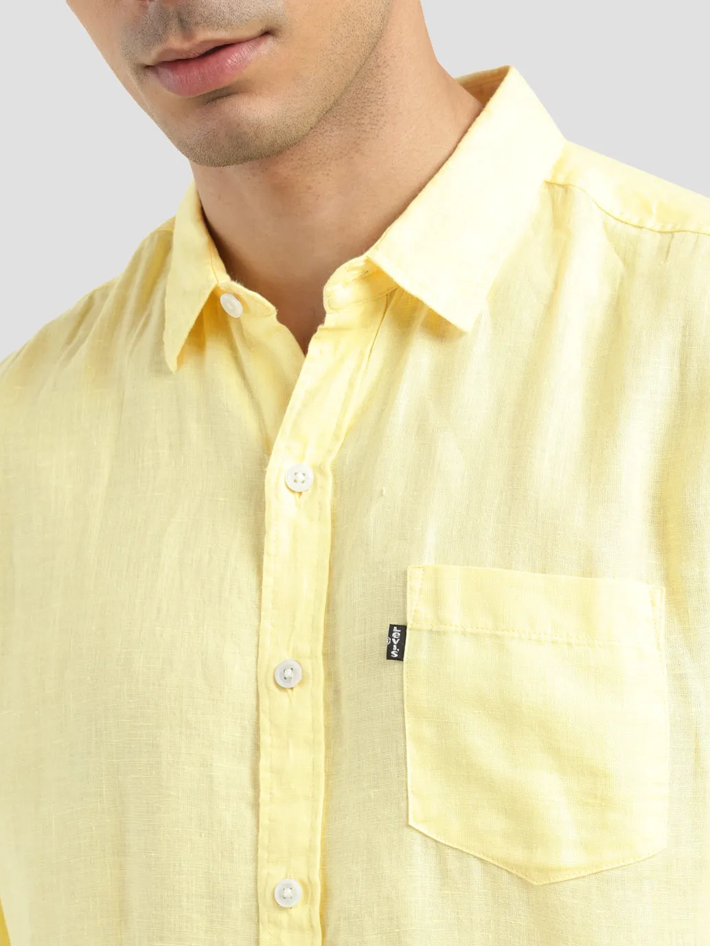 Men's Solid Slim Fit Linen Shirt