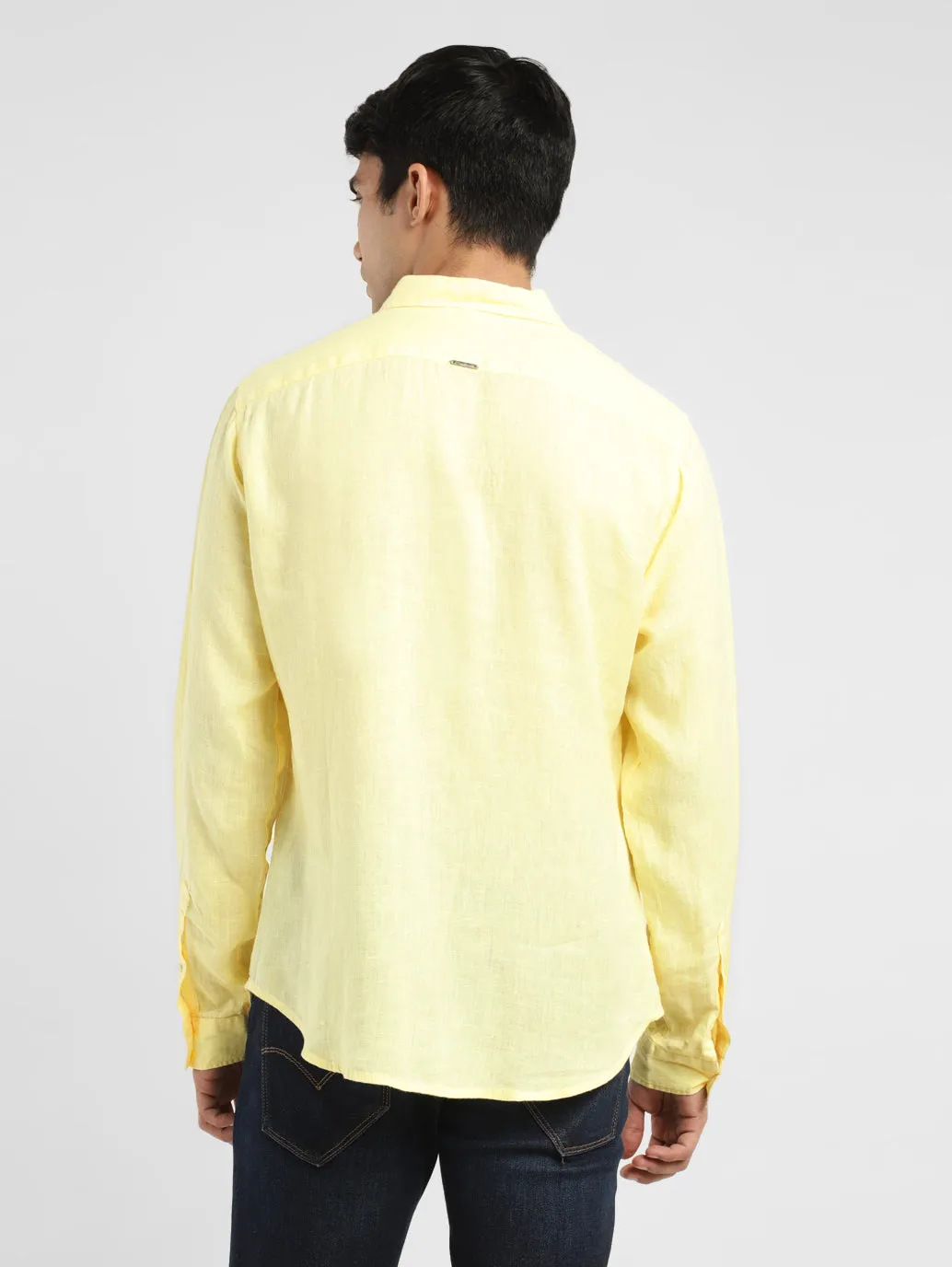Men's Solid Slim Fit Linen Shirt