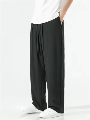 Men's Summer Wear Silky Texture Breathable Casual Long Pants