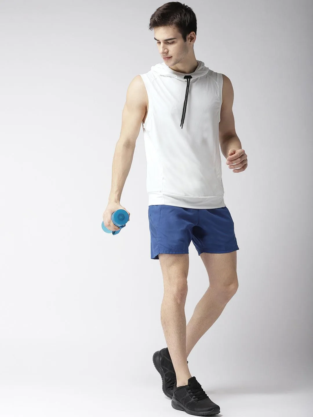Men's Training Tank White Sleeveless Hoodie