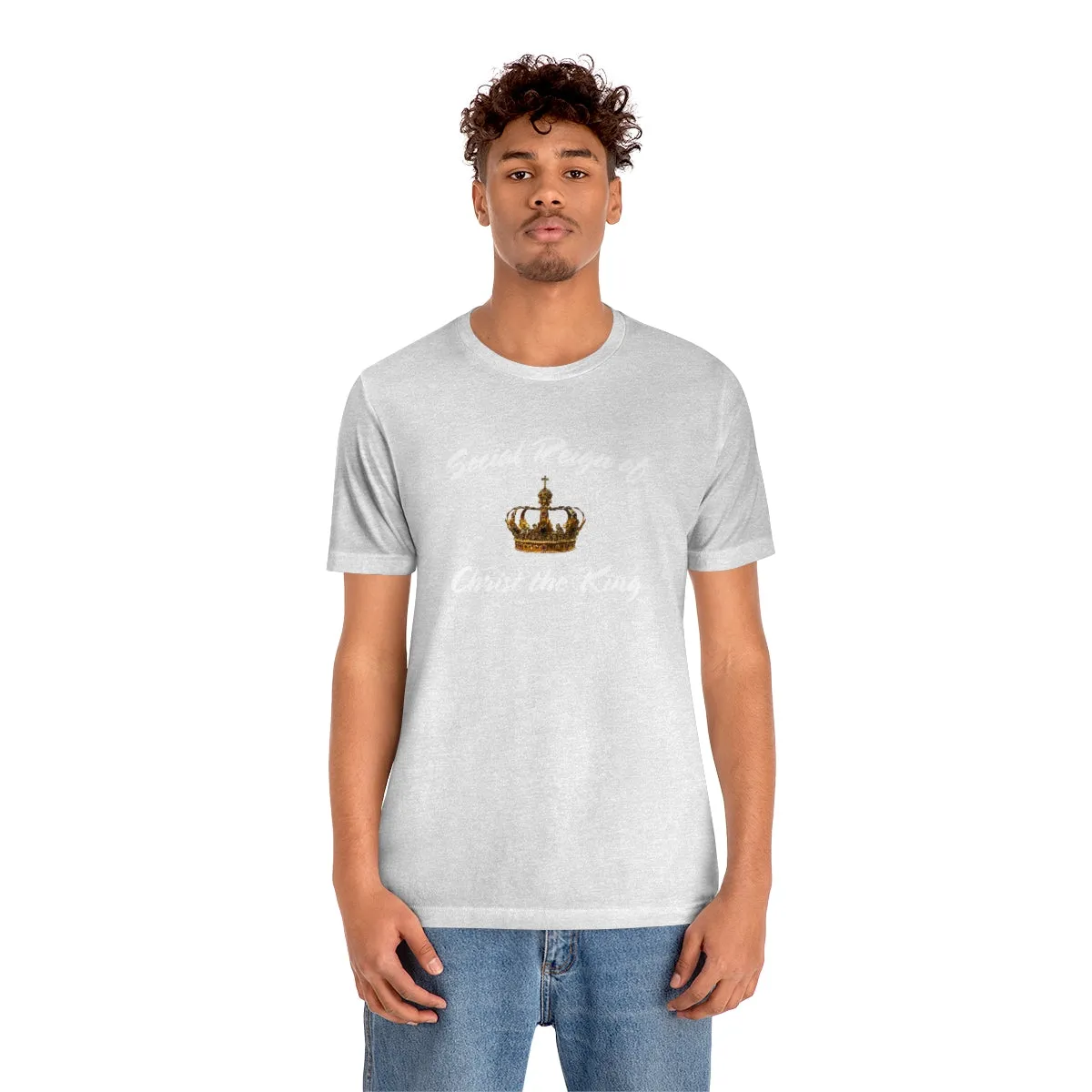 Men's Tri-Blend Social Reign of Christ the King Catholic Christian Religious T-Shirt