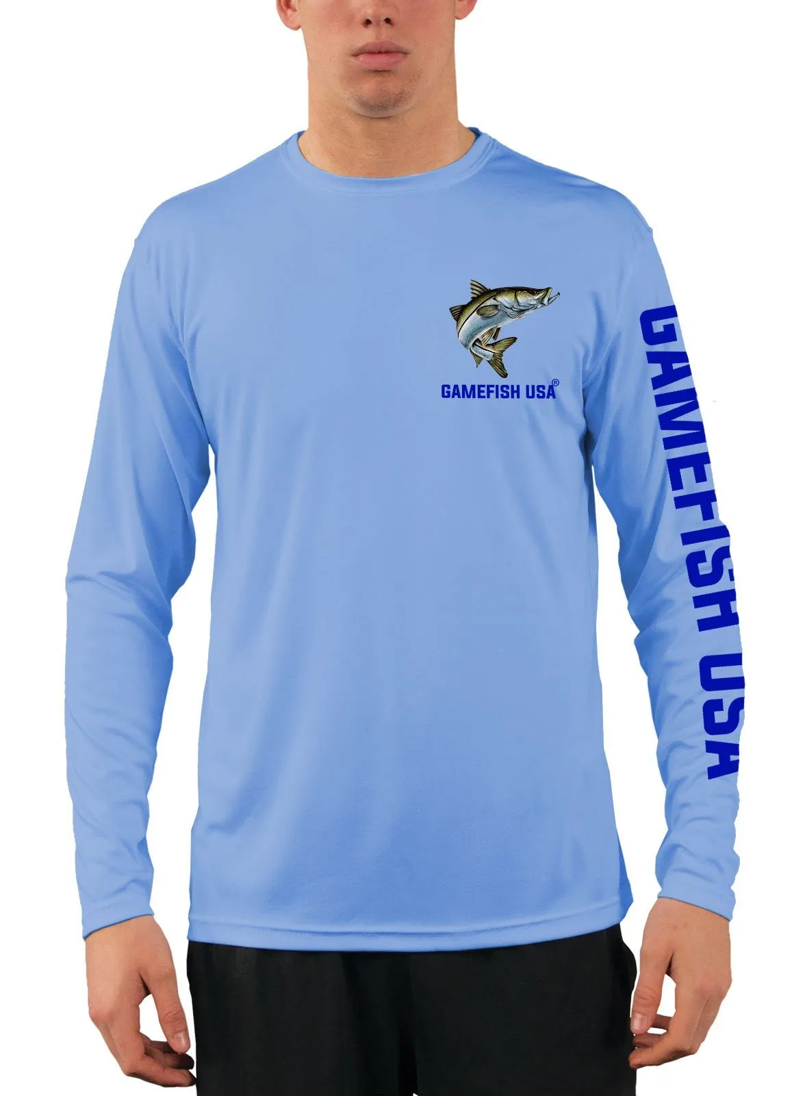 Men's UPF 50 Long Sleeve Microfiber Moisture Wicking Performance Fishing Shirt Snook
