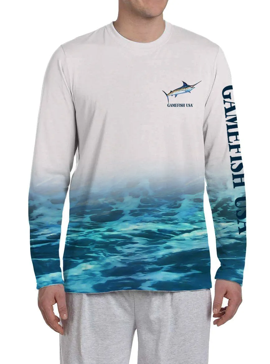 Men's UPF 50 Long Sleeve Microfiber Moisture Wicking Performance Marlin