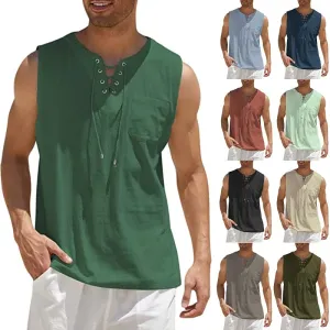 Men's Vests Shirt Fashion Cotton Short Sleeve T-shirt（Buy 2 Free Shipping）