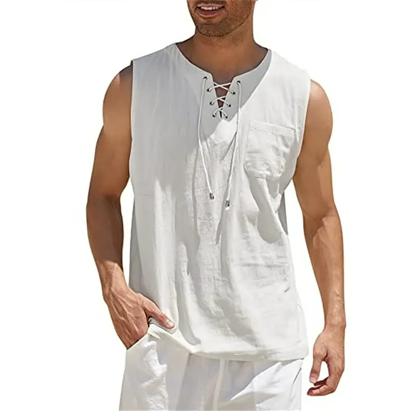 Men's Vests Shirt Fashion Cotton Short Sleeve T-shirt（Buy 2 Free Shipping）