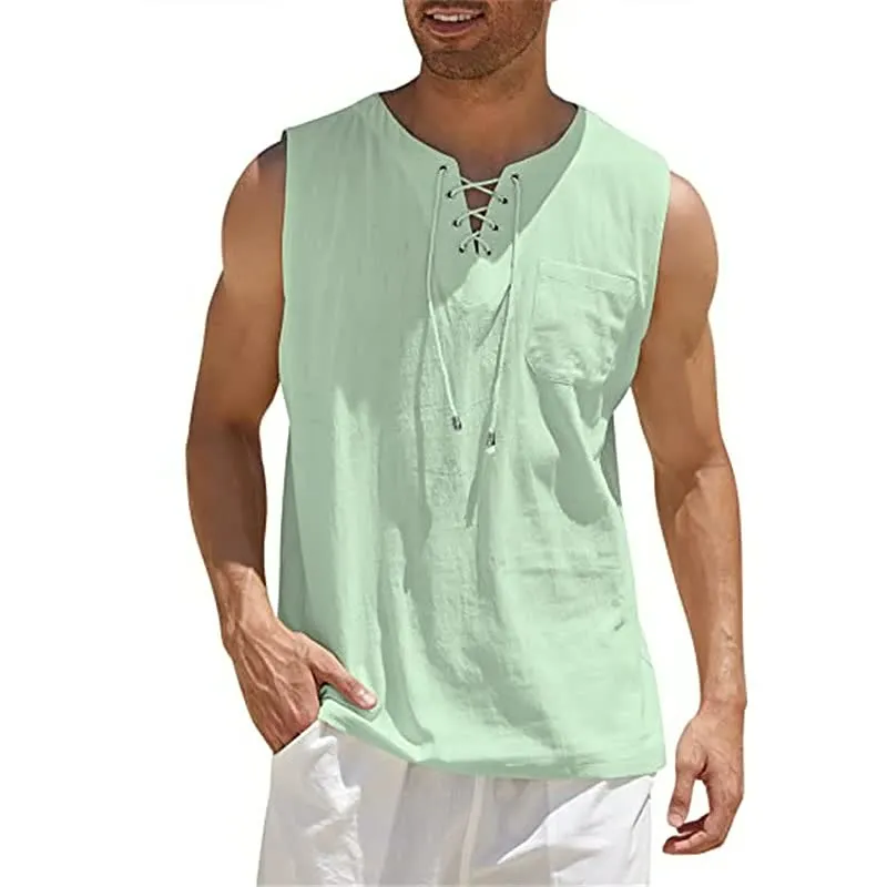Men's Vests Shirt Fashion Cotton Short Sleeve T-shirt（Buy 2 Free Shipping）