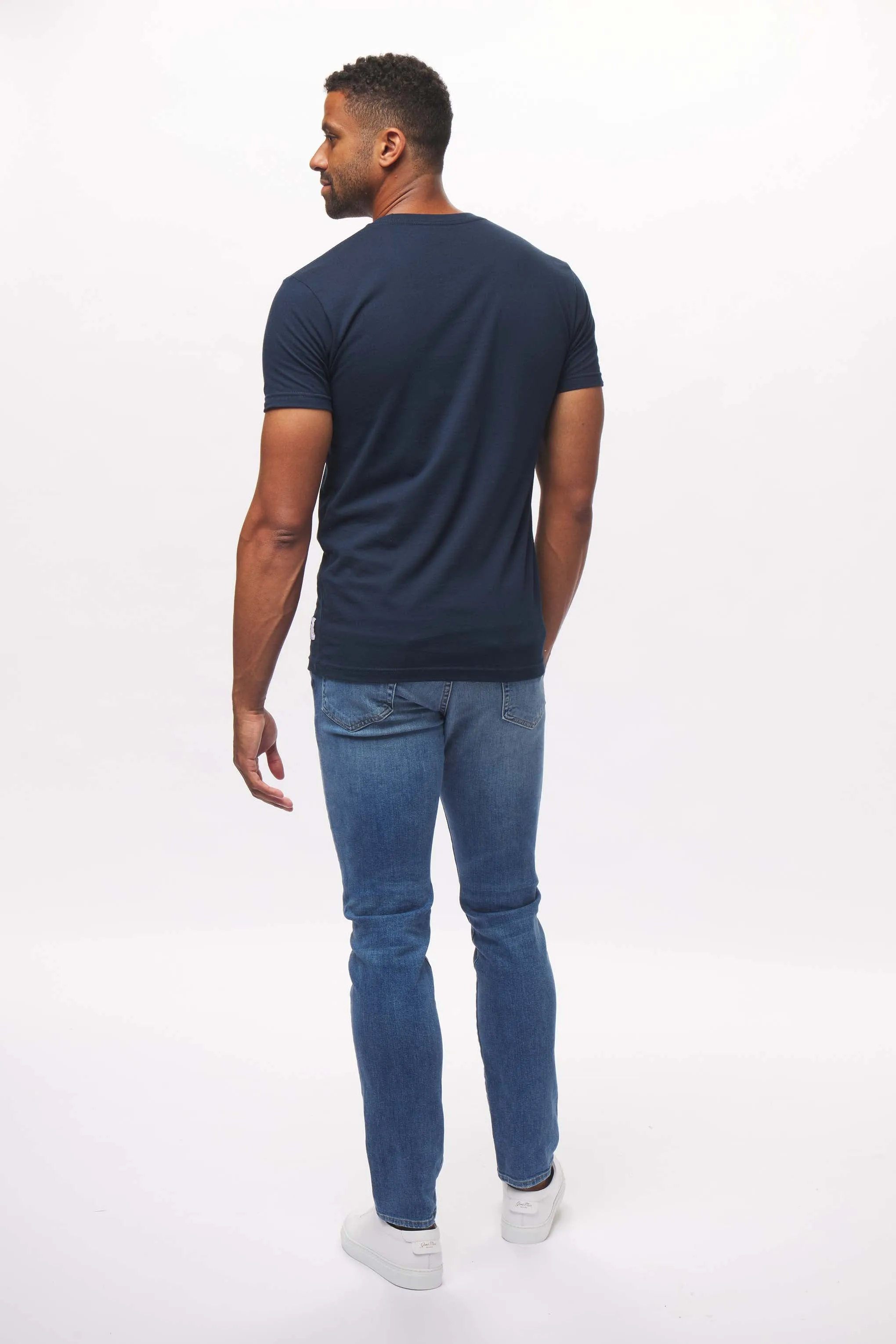 Men's - Voilier - Navy Blue Lion Nautical Flag Crew Neck T-Shirt