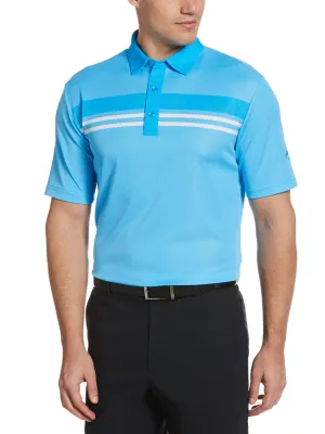 Mens Yarn Dyed Birdseye Color Block Polo