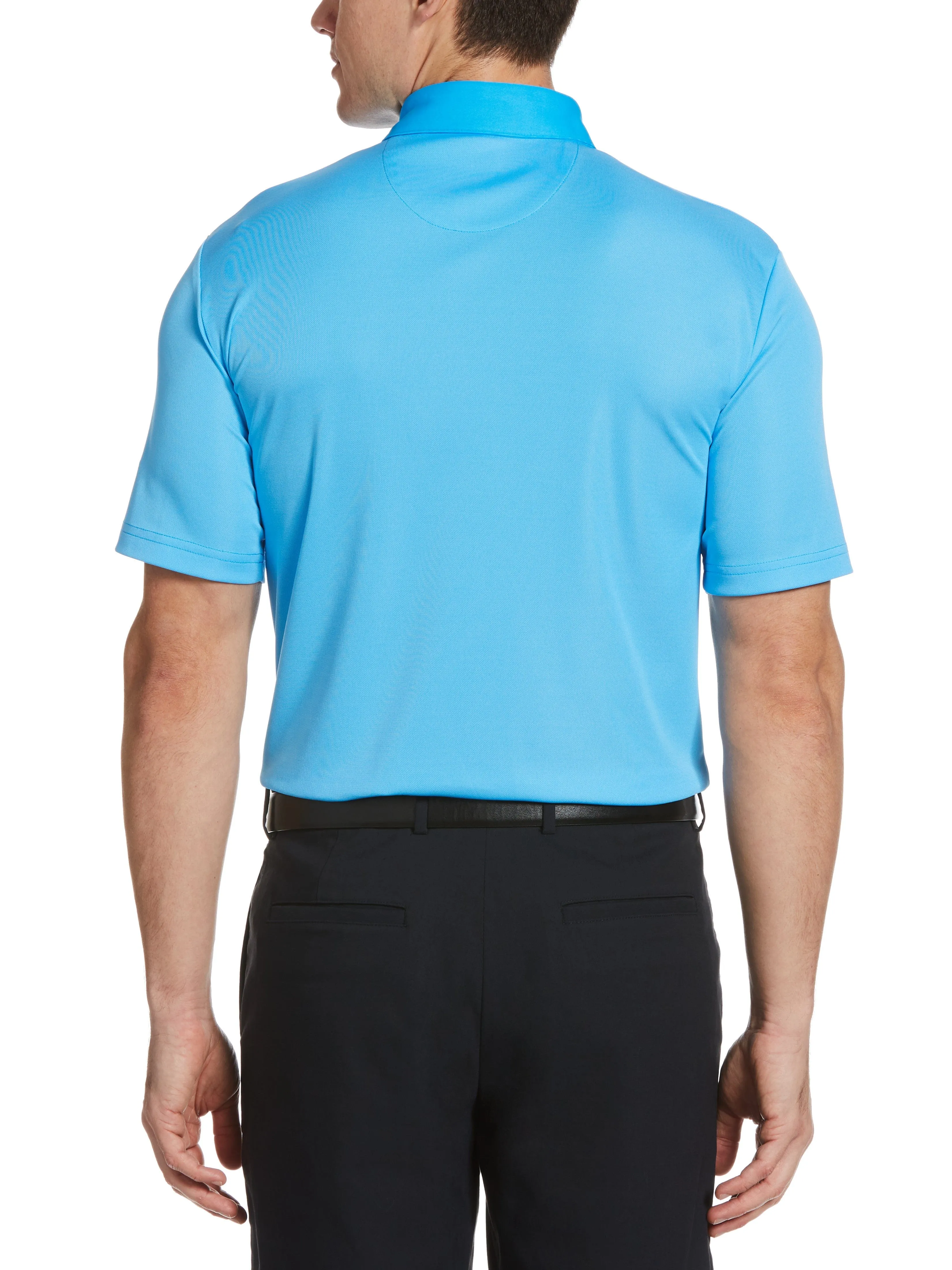 Mens Yarn Dyed Birdseye Color Block Polo