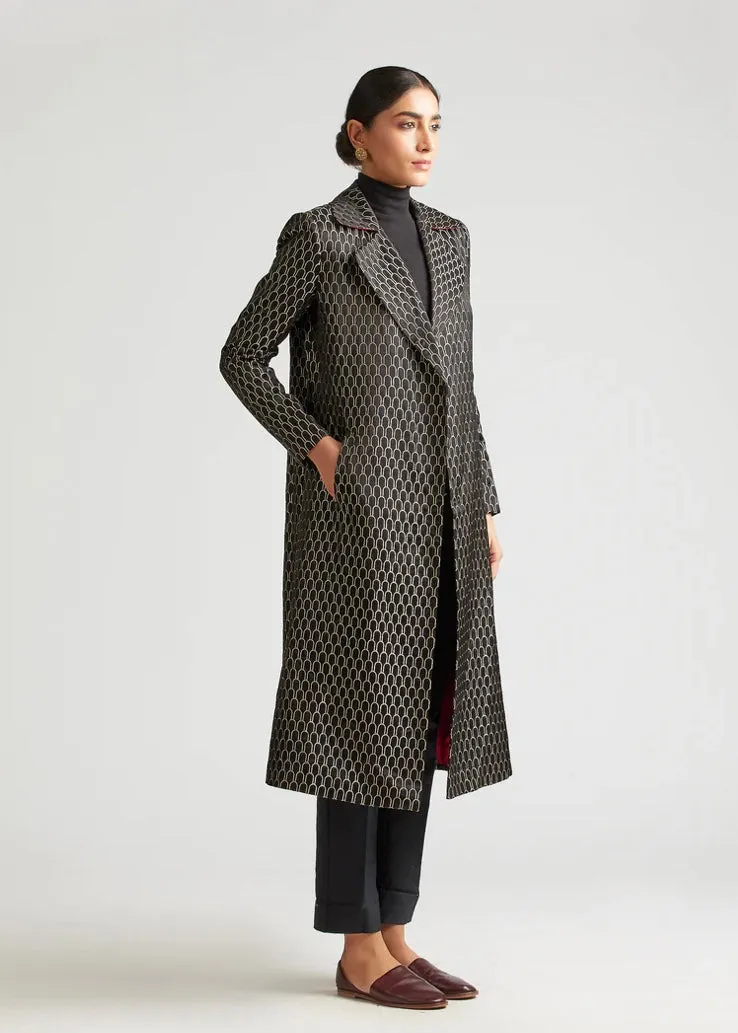 New Season Summer to Fall 2024 Trench Jacket Chrysler Black Kshitij Jalori