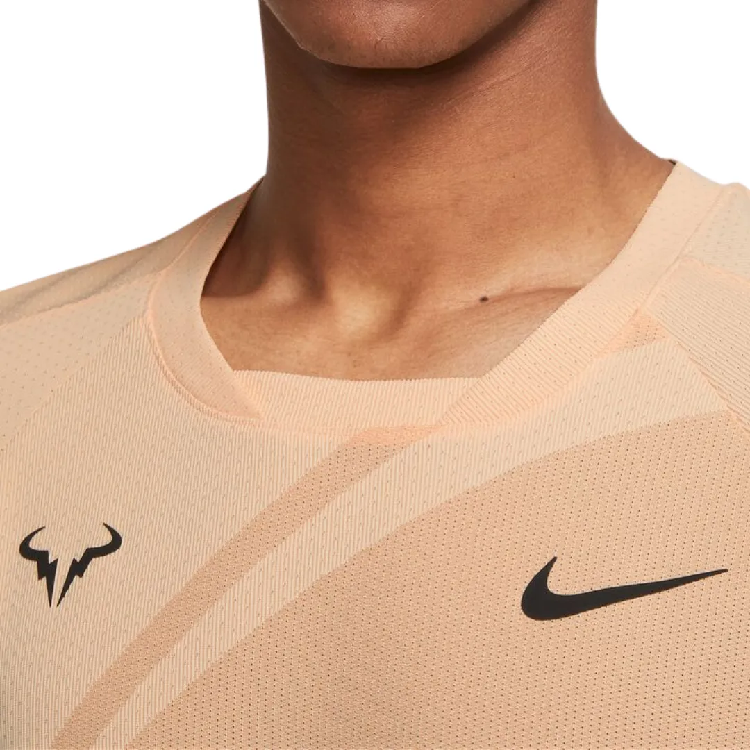 Nike Rafa Men  Dri-Fit ADV Short-Sleeve Tennis Top - Ice Peach/Black