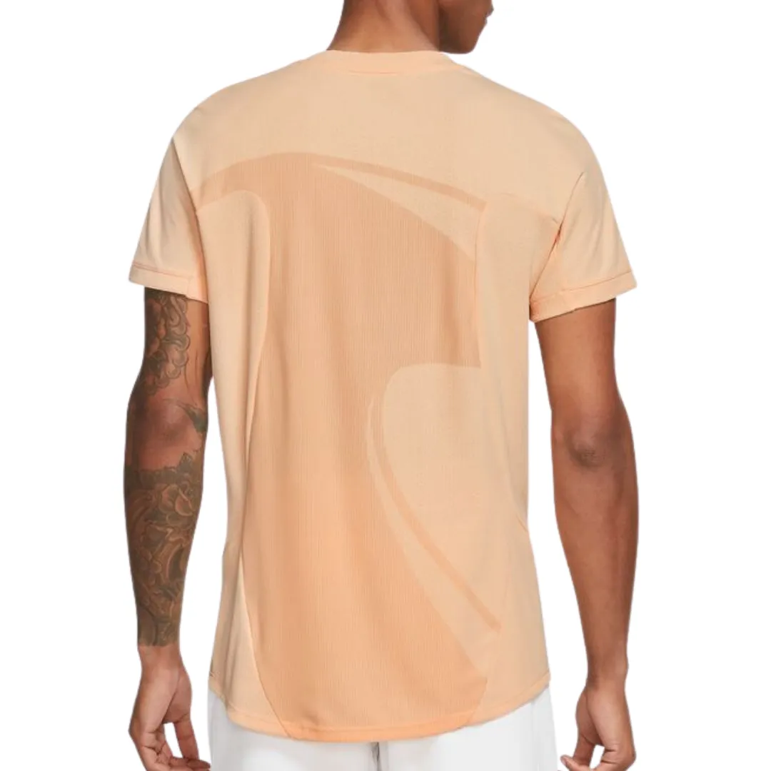 Nike Rafa Men  Dri-Fit ADV Short-Sleeve Tennis Top - Ice Peach/Black