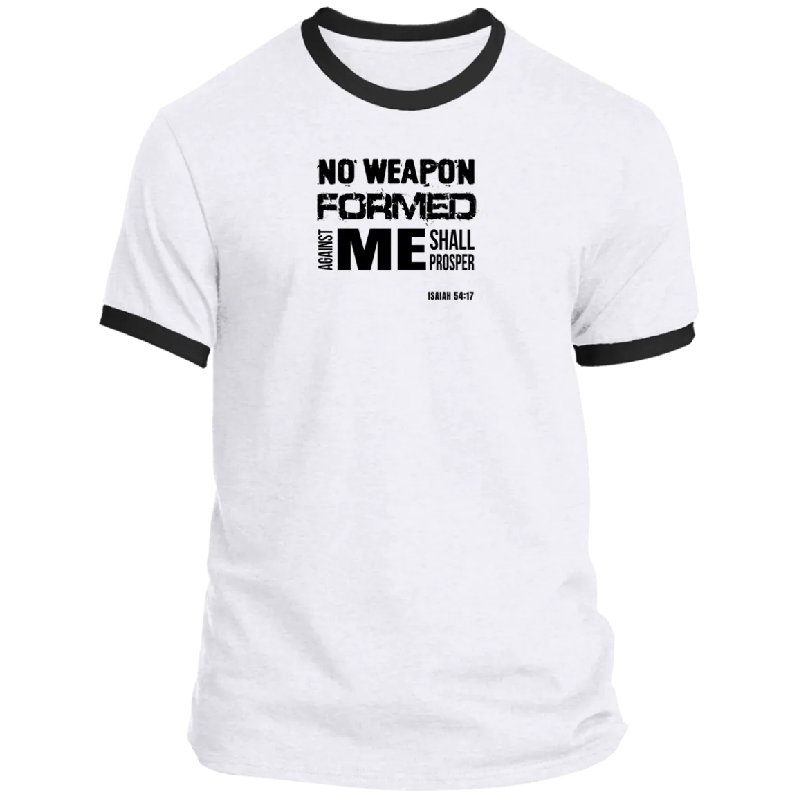 No Weapon Formed Against Me Shall Prosper Men’s Ringer Tee