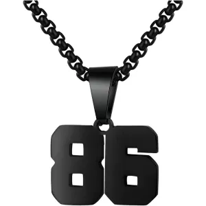 Number Necklaces Personalized Necklaces 18K Gold Plated Initial Number Pendant Stainless Steel Chain Sports Necklaces for Men Women | Multiple Colors