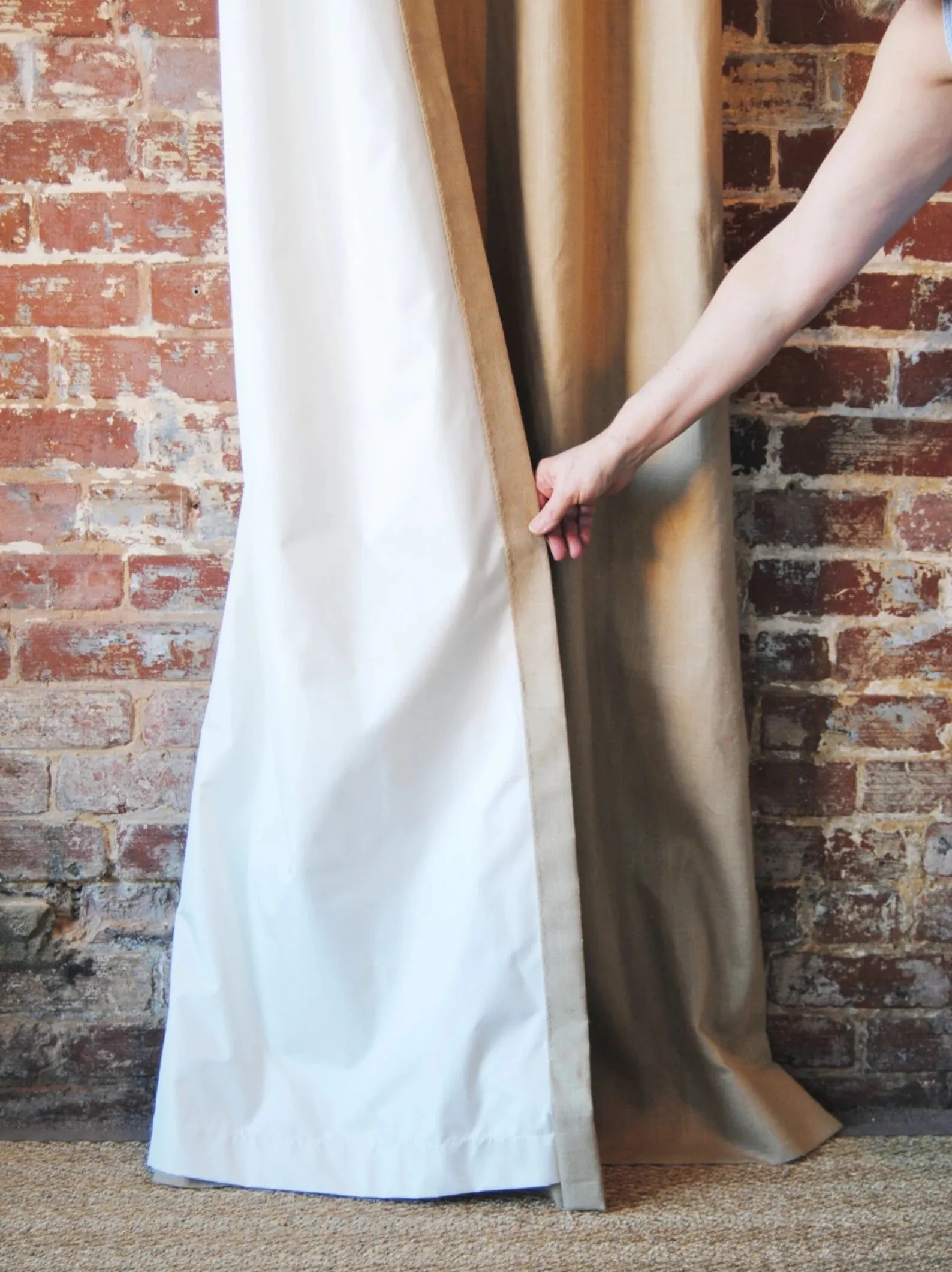 One Pair 96" Solid Linen Panels, Pinch Pleat, Color: Cream