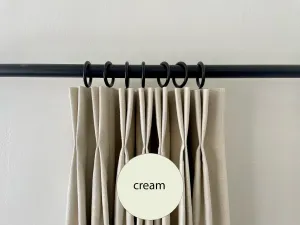 One Pair 96" Solid Linen Panels, Pinch Pleat, Color: Cream