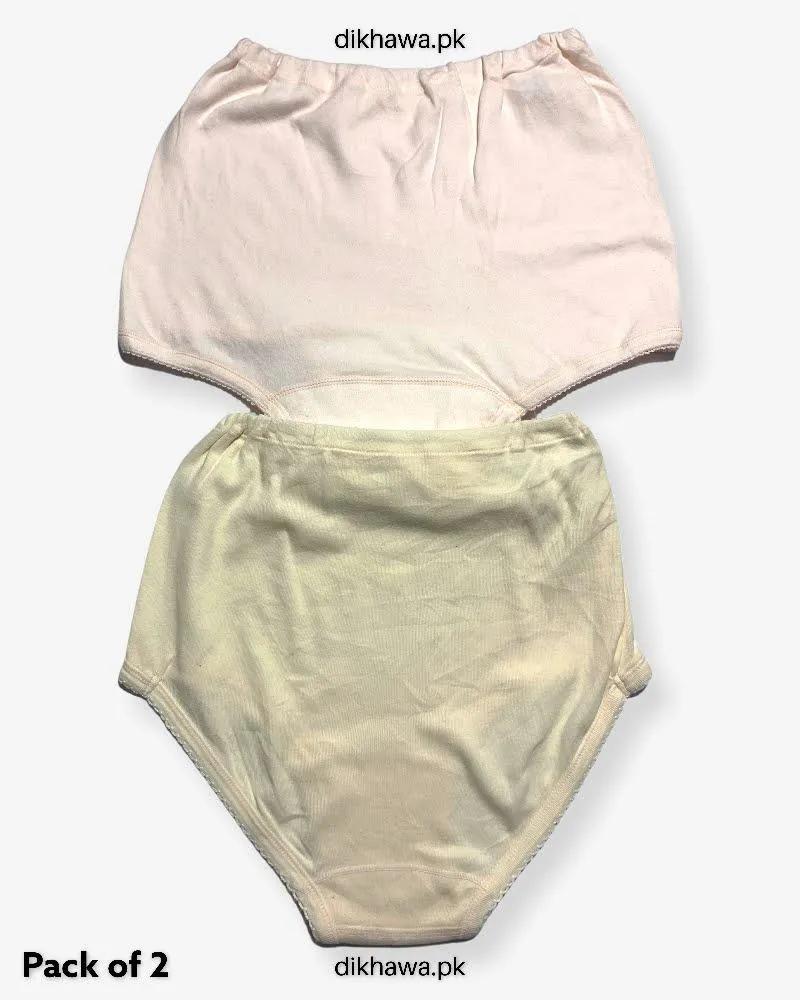Pack of 2 Imported Stocklot Branded Cotton Panty Stretchable Cotton Lace Panty 2021