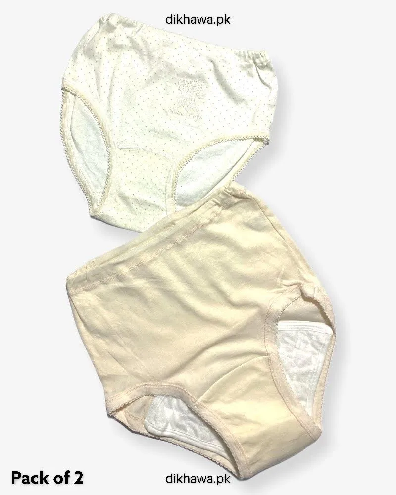 Pack of 2 Imported Stocklot Branded Cotton Panty Stretchable Cotton Lace Panty 2021