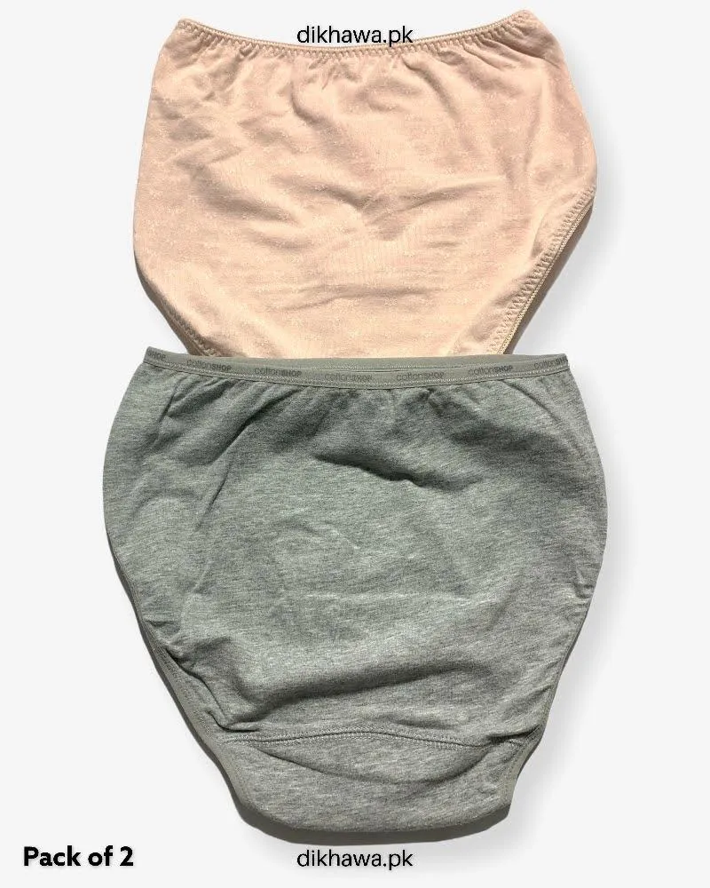 Pack of 2 Imported Stocklot Branded Cotton Panty Stretchable Cotton Lace Panty 2021