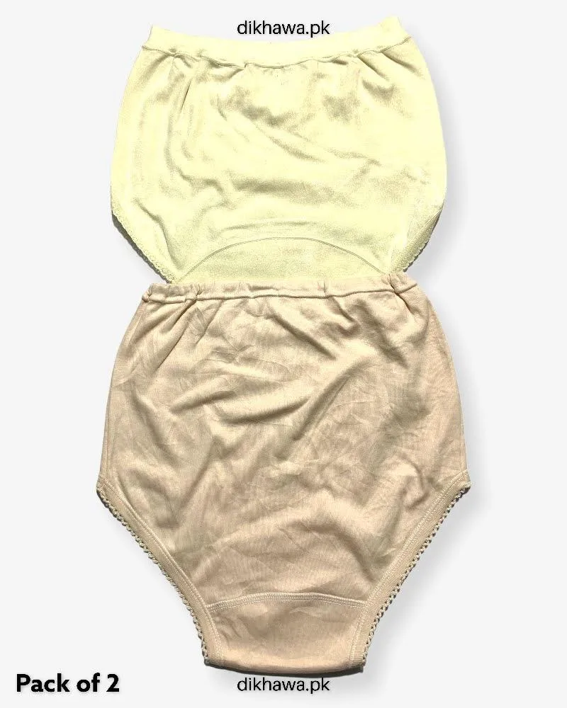 Pack of 2 Imported Stocklot Branded Cotton Panty Stretchable Cotton Lace Panty 2021