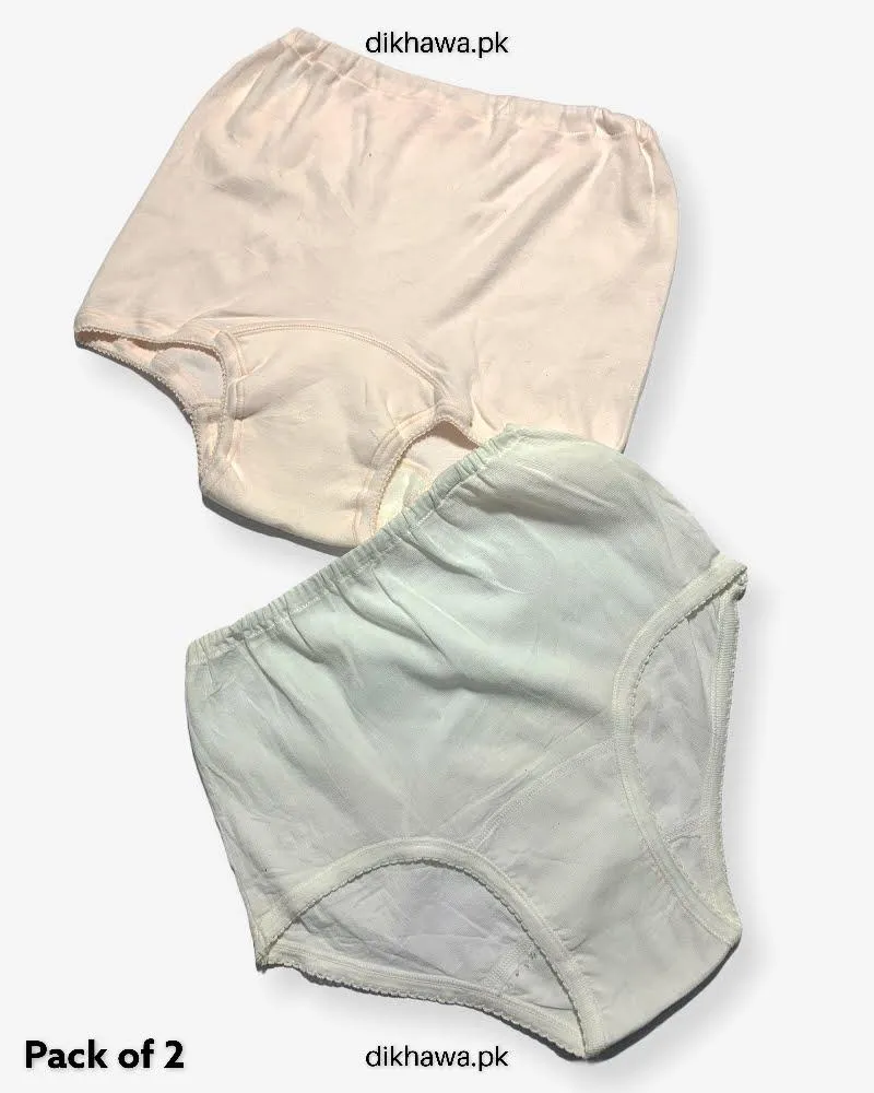 Pack of 2 Imported Stocklot Branded Cotton Panty Stretchable Cotton Lace Panty 2021