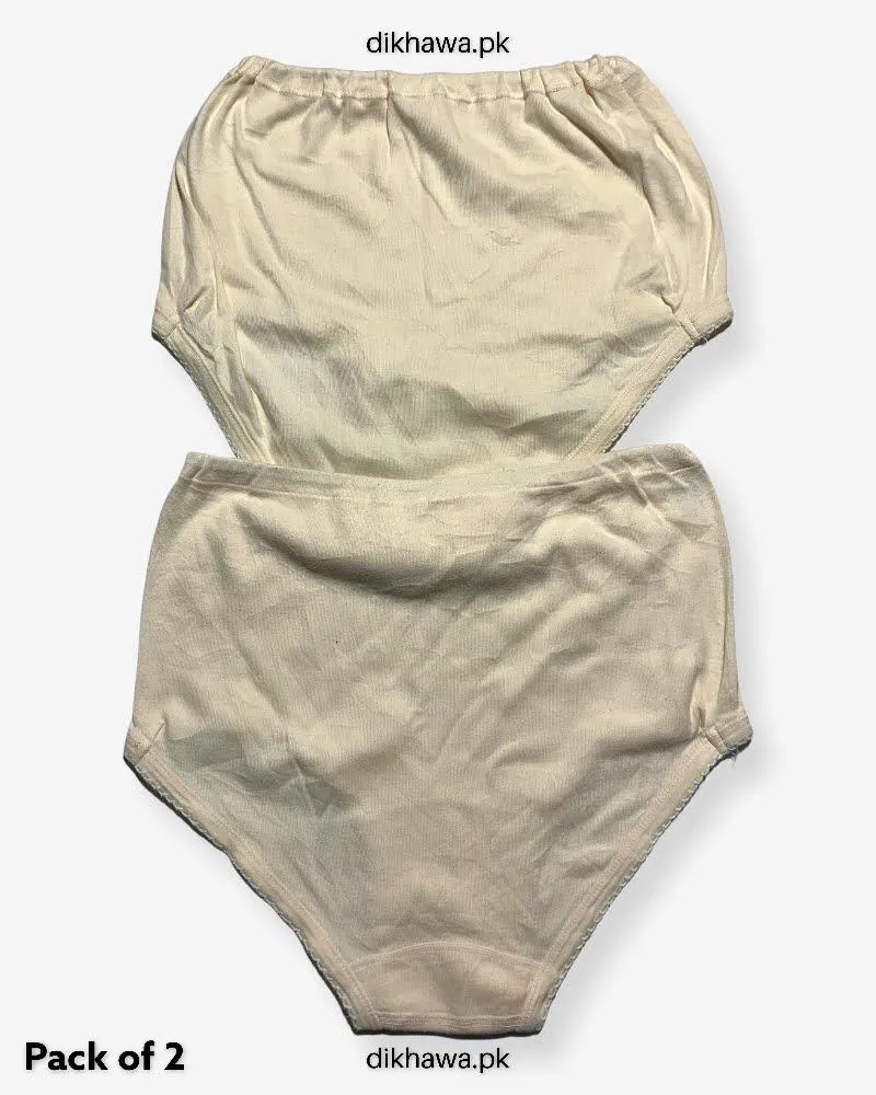 Pack of 2 Imported Stocklot Branded Cotton Panty Stretchable Cotton Lace Panty 2021