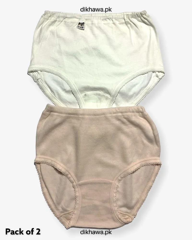 Pack of 2 Imported Stocklot Branded Cotton Panty Stretchable Cotton Lace Panty 2021