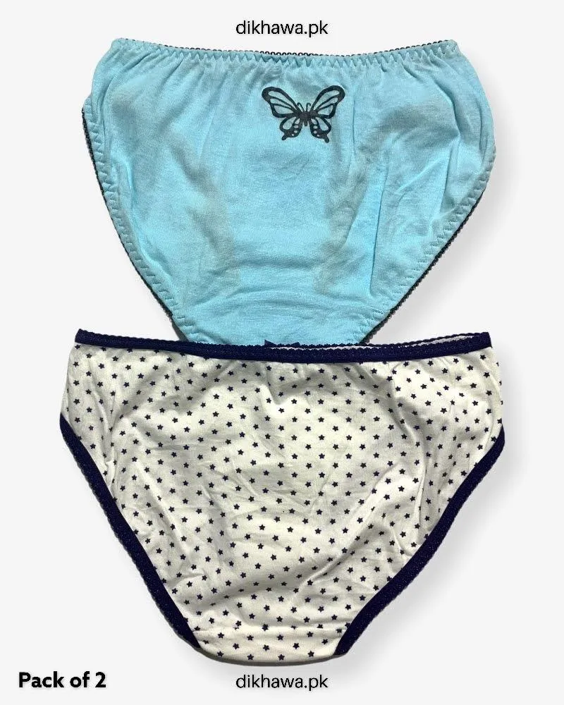 Pack of 2 Imported Stocklot Branded Cotton Panty Stretchable Cotton Lace Panty 2021