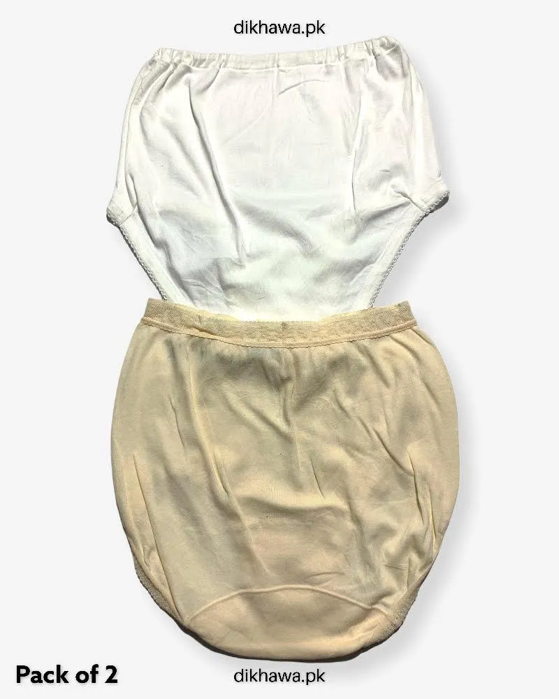 Pack of 2 Imported Stocklot Branded Cotton Panty Stretchable Cotton Lace Panty 2021