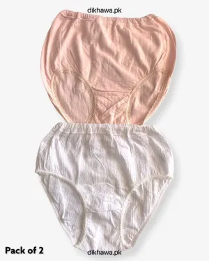 Pack of 2 Imported Stocklot Branded Cotton Panty Stretchable Cotton Lace Panty 2021